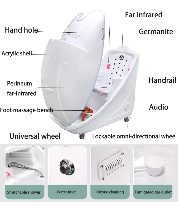 White Seated Sauna pod introducing.jpg